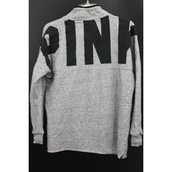 VICTORIA'S SECRET PINK GRAY 1/4 ZIP MOCKNECK SWEATSHIRT SIZE M - Picture 5 of 9